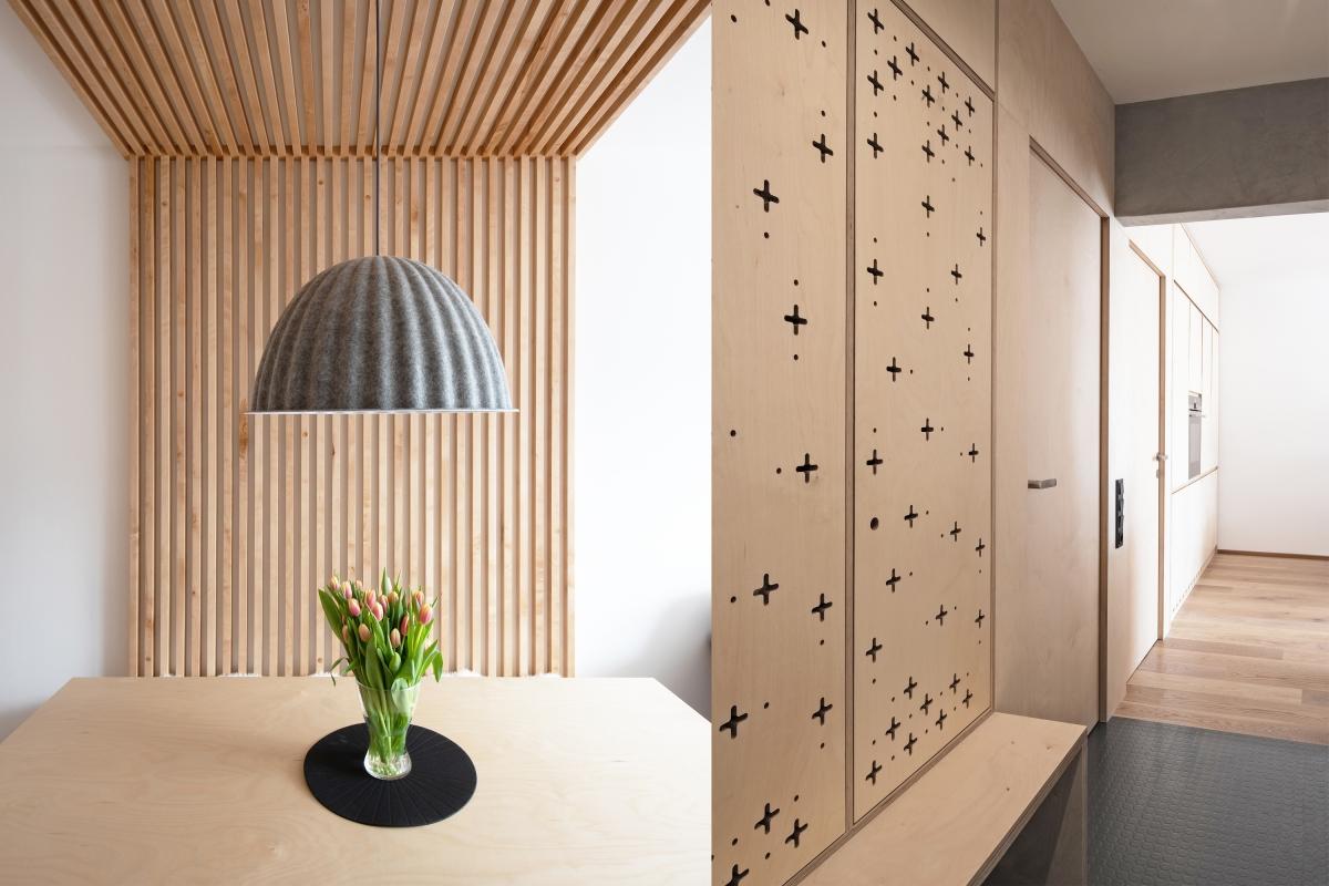 Flat reconstruction birch plywood kitchen perforated plywood