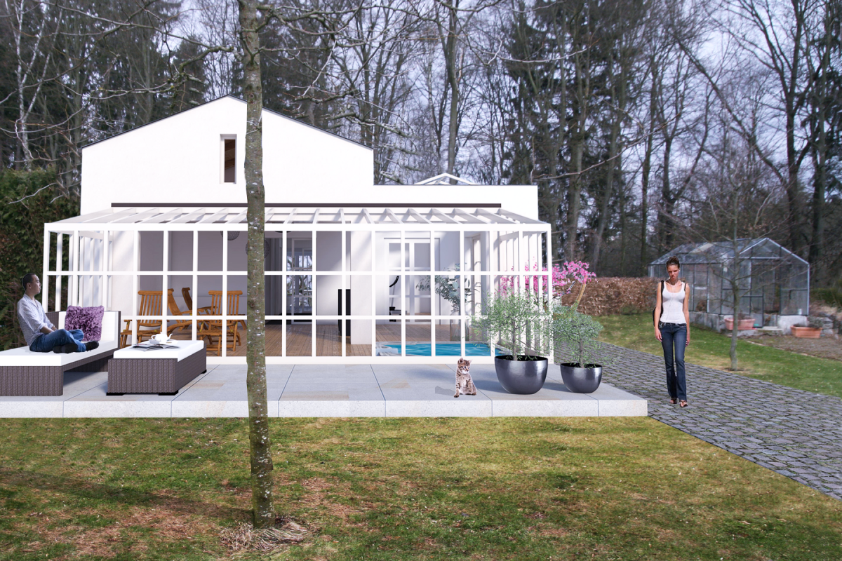 reconstruction in a castle´s garden